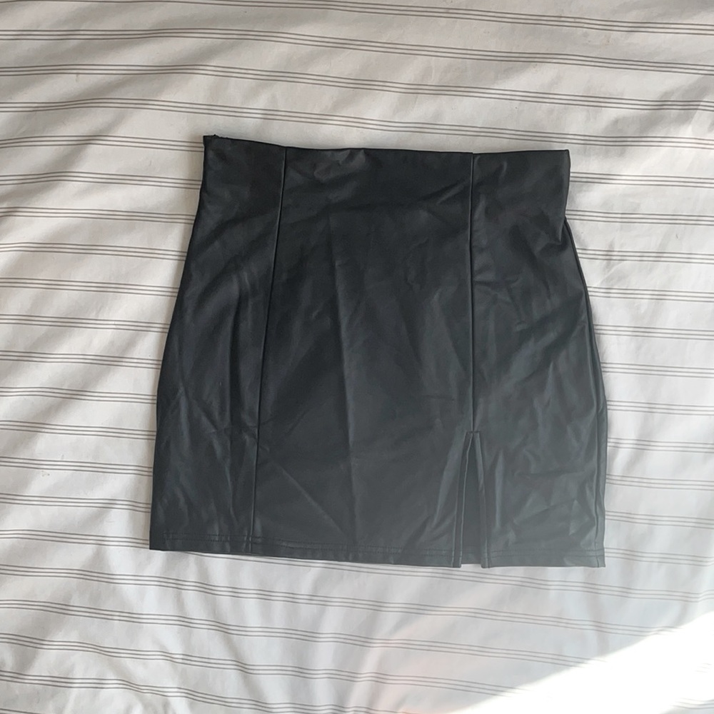 Faux Leather, High Waisted, Mini Skirt